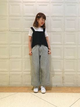 「アイテム（バレッタ/ヘアクリップ）」を使った、takita mikiさん（レディース・154cm）の春コーディネート