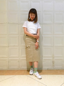 「bpr BEAMS（ビーピーアール ビームス ）のアイテム」を使った、takita mikiさん（レディース・154cm）の夏コーディネート