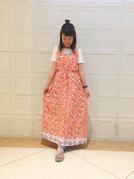 「アイテム（バングル/リストバンド）」を使った、takita mikiさん（レディース・154cm・20代）の夏コーディネート