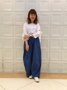 「Rebuild by Needles（リビルドバイニードルス）のアイテム」を使った、takita mikiさん（レディース・154cm）の夏コーディネート