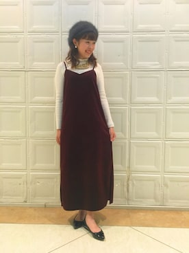 「アイテム（バレエシューズ）」を使った、takita mikiさん（レディース・154cm・20代）の秋コーディネート