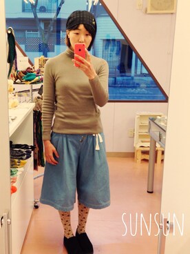 「PAUL&JOE（ポールアンドジョー）のアイテム（レッグウェア）」を使った、sunsunさん（レディース・157cm）の冬コーディネート