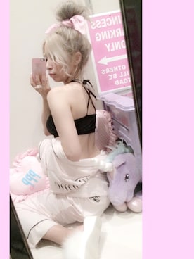 「アイテム（ルームウェア/パジャマ、ブラック系）」を使った、piakiさん（レディース・158cm）の夏コーディネート