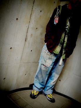 「アイテム（スニーカー、イエロー系）」を使った、鬼澤駿天【boucle】さん（メンズ・172cm）の春コーディネート