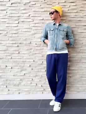 「MAISON KITSUNE」｜「アイテム（デニムジャケット）」を使った、Jackさん（メンズ・179cm）の秋コーディネート