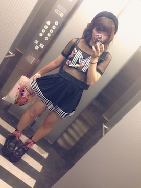 「Culture Medium（カルチャーミディアム）のアイテム（セットアップ）」を使った、おちゃさん（レディース・165cm）の夏コーディネート