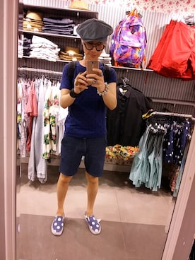 「initial（イニシャル）のアイテム（帽子）」を使った、Wayneさん（メンズ・178cm）の夏コーディネート
