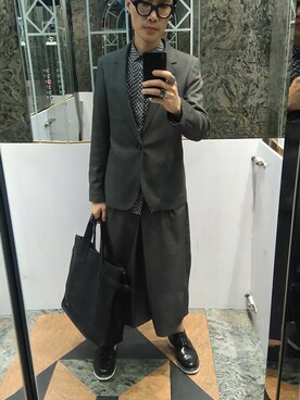 「initial（イニシャル）のアイテム（フォーマルスーツ/小物）」を使った、Wayneさん（メンズ・178cm）の秋コーディネート