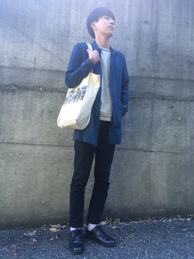 「patagonia」｜「アイテム（ステンカラーコート）」を使った、アヤトさん（メンズ・173cm）の秋コーディネート