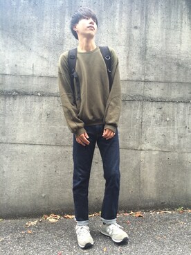 「COMME CA DU MODE（コムサデモード）のアイテム（スウェット）」を使った、アヤトさん（メンズ・173cm）の秋コーディネート
