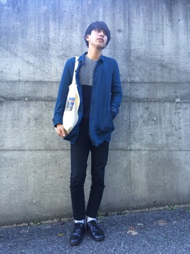 「patagonia」｜「アイテム（ステンカラーコート）」を使った、アヤトさん（メンズ・173cm）の冬コーディネート