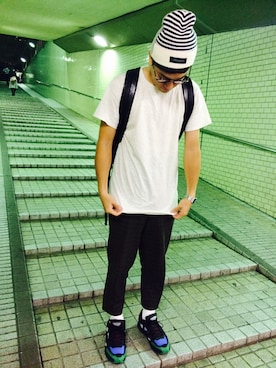 「PHENOMENON（フェノメノン）のアイテム（ニットキャップ/ビーニー）」を使った、じゃんぼさん（メンズ・174cm）の秋コーディネート