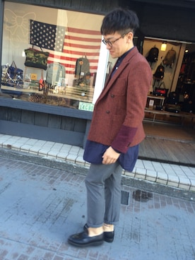 「MR.GENTLEMAN」｜「アイテム（その他シューズ）」を使った、じゃんぼさん（メンズ・174cm）の秋コーディネート