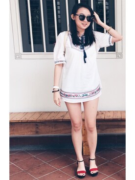 「Sunnyday」｜「アイテム（ワンピース/ドレス）」を使った、Shaniceさん（レディース・158cm）の春コーディネート