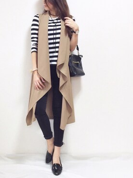 「UNIQLO（ユニクロ）のWOMEN ウルトラストレッチジーンズ（デニムパンツ）」を使った、ayaさん（レディース・157cm）の秋コーディネート