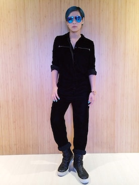 「H&M（エイチ・アンド・エム）のアイテム（つなぎ/オールインワン）」を使った、Joycechangさん（レディース・163cm）の秋コーディネート