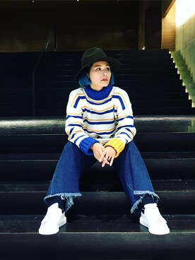 「ADER（アデル）のアイテム（トップス）」を使った、Joycechangさん（レディース・163cm）の冬コーディネート