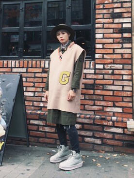 「STYLENANDA（スタイルナンダ）のアイテム（カーディガン/ボレロ）」を使った、Joycechangさん（レディース・163cm）の秋コーディネート