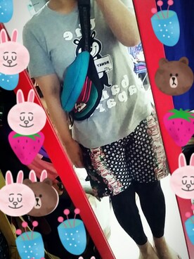 「アイテム（ボディバッグ/ウエストポーチ、ブルー系）」を使った、jellyfishさん（レディース・160cm）の夏コーディネート