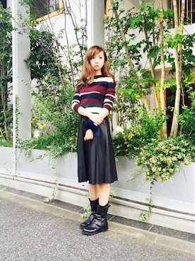 「TATRAS」｜「アイテム（ニット/セーター）」を使った、HARUさん（レディース・160cm）の秋コーディネート