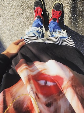 「アイテム（Tシャツ/カットソー、ブラック系）」を使った、JUMBOさん（メンズ・177cm）の秋コーディネート