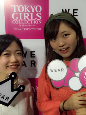 「アイテム（デニムスカート、レッド系）」を使った、なつみさん（レディース・161cm）の秋コーディネート