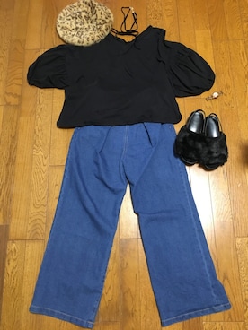 「SENSE OF PLACE by URBAN RESEAR」｜「アイテム（ハンチング/ベレー帽）」を使った、ちきんさん（レディース・154cm）の秋コーディネート