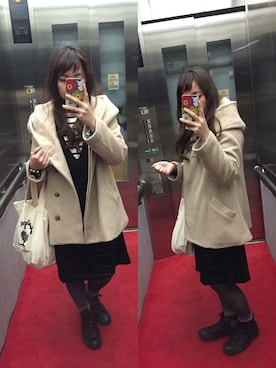 「フェイクレザー」｜「アイテム（サロペット/オーバーオール）」を使った、waonwaさん（レディース・153cm）の秋コーディネート