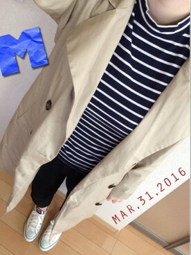 「マリン」｜「アイテム（トレンチコート）」を使った、h a r u ＊ m o nさん（レディース・163cm）の春コーディネート