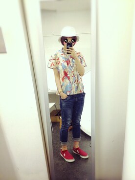 「FRED PERRY（フレッドペリー）のアイテム（アナログ腕時計）」を使った、Petrouchkaさん（レディース・160cm）の夏コーディネート