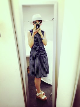「CABANE de ZUCCa（カバンドズッカ）のアイテム（アクセサリー）」を使った、Petrouchkaさん（レディース・160cm）の夏コーディネート