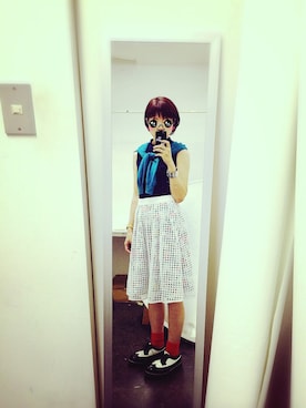 「FRED PERRY（フレッドペリー）のアイテム（アナログ腕時計）」を使った、Petrouchkaさん（レディース・160cm）の夏コーディネート