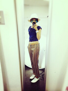 「FRED PERRY（フレッドペリー）のアイテム（アナログ腕時計）」を使った、Petrouchkaさん（レディース・160cm）の夏コーディネート
