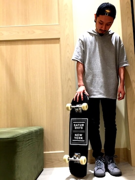 「Saturdays NYC（サタデーズ ニューヨークシティ ）のアイテム（その他）」を使った、服部翔太さん（メンズ・168cm）の夏コーディネート