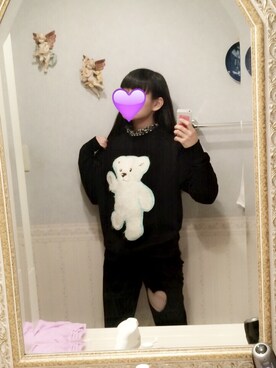 「スウェット×シャツ」｜「アイテム（スタジャン）」を使った、asukaさん（レディース・154cm）の冬コーディネート
