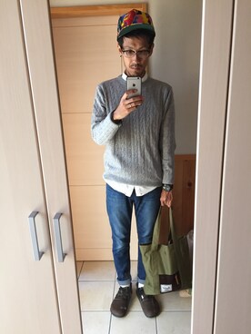 「アイテム（モカシン/デッキシューズ）」を使った、マッコイさん（メンズ・182cm・30代）の秋コーディネート