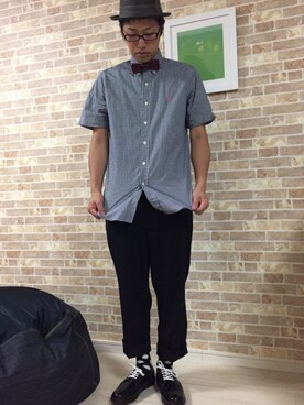 「MANEBU（マネブ）のアイテム（スニーカー）」を使った、KYO-HEIさん（メンズ・172cm）の春コーディネート