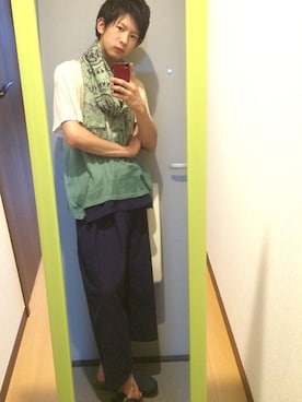 「MALAIKA（マライカ）のアイテム（パンツ）」を使った、SkySeaBlueさん（メンズ・167cm）の夏コーディネート
