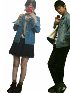 「HVC（エイチブイシー）のアイテム（デニムジャケット）」を使った、SkySeaBlueさん（メンズ・167cm）の秋コーディネート