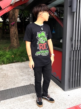 「RAT FINK（ラットフィンク）のアイテム」を使った、Gorbinzsheさん（メンズ・170cm）の夏コーディネート
