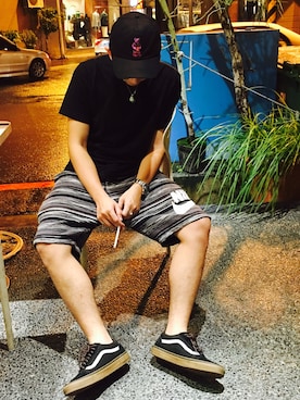 「PrettyNice （プリティナイス）のアイテム（帽子）」を使った、Gorbinzsheさん（メンズ・170cm）の夏コーディネート