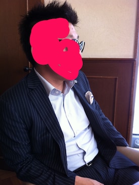 「ポケットチーフ」｜「アイテム（セットアップ）」を使った、だいざえもんさん（メンズ・166cm）の秋コーディネート