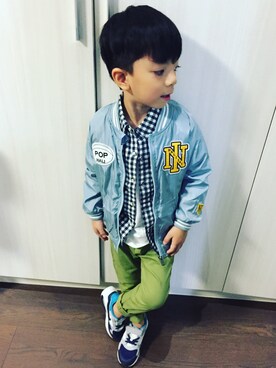 「アイテム（ナイロンジャケット）」を使った、Connerさん（キッズ・110cm）の秋コーディネート