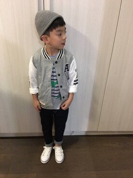 「アイテム（カバーオール）」を使った、Connerさん（キッズ・110cm）の冬コーディネート
