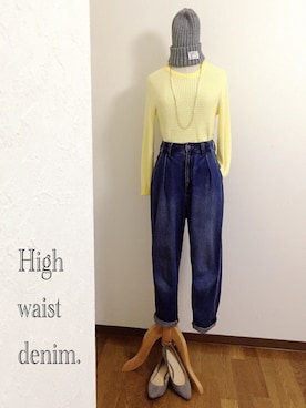 「マムジーンズ」｜gummy‼︎さん（レディース・158cm）の冬コーディネート