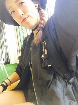 「hat」｜「アイテム（ブルゾン）」を使った、SEJINさん（レディース・154cm）の秋コーディネート