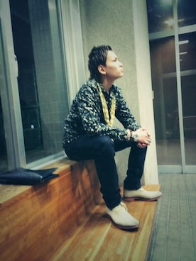 「JUNRED（ジュンレッド）のアイテム（ブーツ）」を使った、KiNさん（メンズ・173cm）の春コーディネート