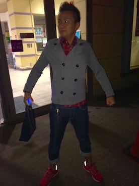 「アイテム（ピーコート）」を使った、KiNさん（メンズ・173cm・10代）の秋コーディネート