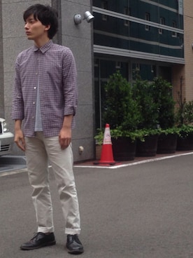 「A.P.C.（アーペーセー）のアイテム（シャツ/ブラウス、その他）」を使った、さわさん（メンズ・171cm）の夏コーディネート