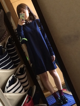 「ALLUMER（アリュメール）のアイテム（ワンピース/ドレス）」を使った、yuriさん（レディース・150cm）の秋コーディネート